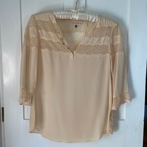 Pink peach Rebecca Taylor silk and lace blouse | 4